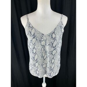 Frame Womens‎ Silk Python Skin Print V-Neck Camisole Tank Top Gray Size S